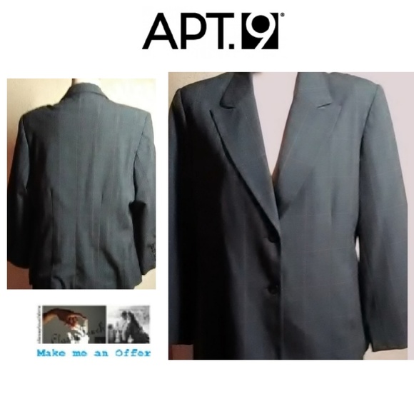Apt 9 New Gray Plaid Blazer Size 16 - Picture 1 of 6